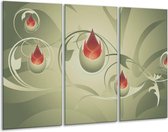 GroepArt - Schilderij -  Modern - Grijs, Bruin - 120x80cm 3Luik - 6000+ Schilderijen 0p Canvas Art Collectie