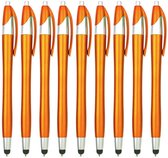 9 Stuks - Stylus Pen voor tablet en smartphone - Met Penfunctie - Touch Pen - Voorzien van clip - Oranje