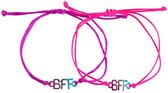 Nouka Armband Bff 6 Cm Touw Paars/roze Verstelbaar 2 Stuks