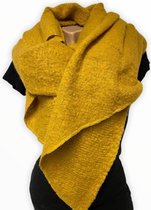 Lange Warme Sjaal - Effen - Omslagdoek - Extra Dikke Kwaliteit - Okergeel - 195 x 55 cm (862935#)