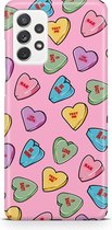 Telefoonhoesje Samsung Galaxy A52 - Roze - Cadeau - Hartje - Geschenk - Telefoon - Vriendin -Moeder