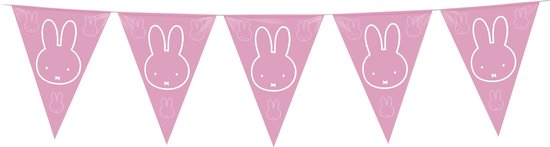 Ligne de drapeau à thème rose Miffy 6 mètres - décoration de fête de naissance fille
