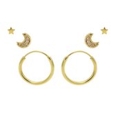 Karma Dames EarpartyGiftsetOorbellenOorknoppen Zilver - Goudkleurig