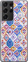 Samsung Galaxy S21 Ultra hoesje siliconen - Boho vibe - Soft Case Telefoonhoesje - Print / Illustratie - Multi