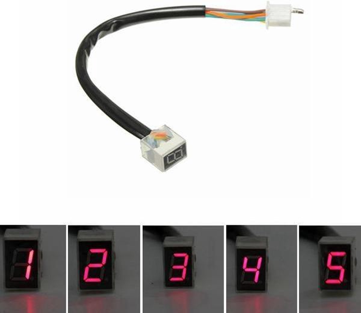 Buzz Products - Rode LED Universele Digitale 6 Versnellingen Indicator Motor Display Shift Lever Sensor - Versnellingsindicator