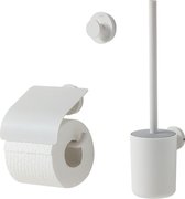 Tiger Urban Toiletaccessoireset - Toiletborstel met houder - Toiletrolhouder met klep - Haak – Wit