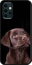 - ADEL Siliconen Back Cover Softcase Hoesje Geschikt voor Samsung Galaxy A32 - Labrador Retriever Hond Bruin