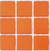 63x stuks mozaieken maken steentjes/tegels kleur oranje met formaat 10 x 10 x 2 mm