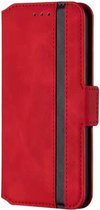 Samsung Galaxy A51 Bookcase Hoesje - Softcase - Magneetsluiting - Pasjeshouder - Leer - Samsung Galaxy A51 - Rood