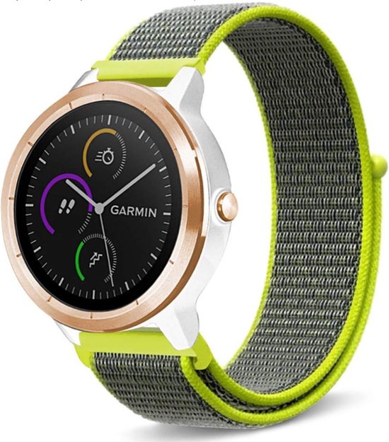 Nylon Smartwatch bandje - Geschikt voor Garmin Vivoactive 3 nylon band -  fluoriserend... | bol.com