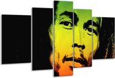 Peinture sur verre Homme | Vert, noir, orange | 170x100cm 5 Liège | Tirage photo sur verre |  F003691