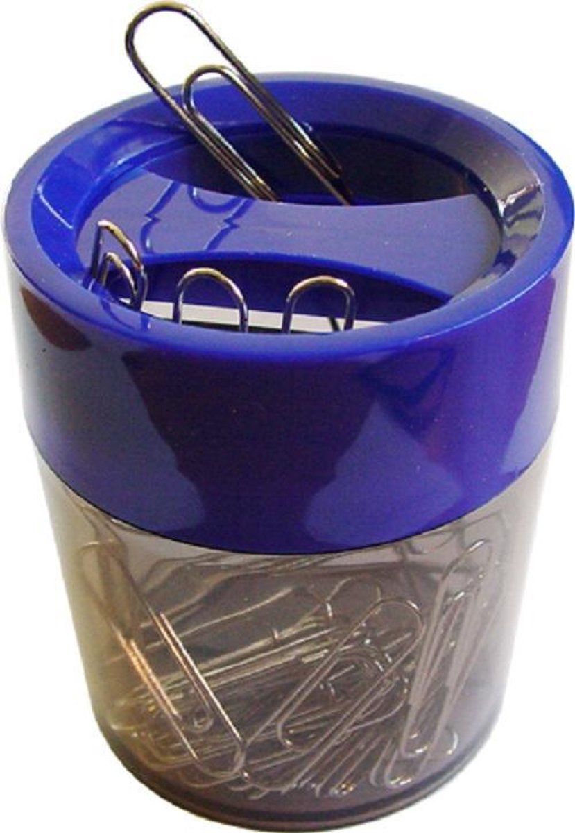SDI - Paperclip dispensers - 60 Øx70mm - Inclusief 100 paperclips! - Blauw - 1 stuk - SDI