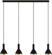Arcchio - hanglamp - 4 lichts - staal - E27 - zwart, goud