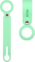 Siliconen Airtag hoesje - Airtag hanger - Mint - Geschikt voor Airtags