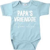 Romper vaderdag-Papa's vriendje voor altijd-lichtblauw-wit-Maat 74