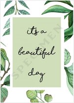 Botanische quote kaart A6 - it's a beautiful day | 50 stuks | Kaarten groothandel