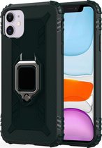Mobigear Armor Ring Backcover Hoesje - Geschikt voor Apple iPhone 12 Mini - Gsm case - Groen