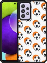 Hardcase Hoesje Geschikt voor Samsung Galaxy A52 Soccer Ball Orange Shadow