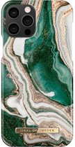 iDeal of Sweden iPhone 12 - 12 Pro Backcover hoesje - Golden Jade Marble