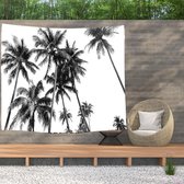 Ulticool - Strand Natuur Retro Vintage Palmboom Kunst - Wandkleed  Poster - 200x150 cm - Groot wandtapijt -  Tuinposter Tapestry - Schilderij Decoratie Tuin Versiering Accessoire v
