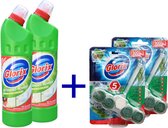 Glorix extended power Dennen Bleek 2x750ml  + 2x wc blok dennengeur reinigend schuim