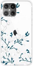 Voor iPhone 12 mini schokbestendig geverfd transparant TPU beschermhoes (magnolia)