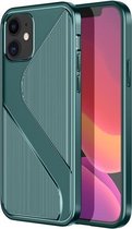 Voor iPhone 12 mini S-vormige zachte TPU beschermhoes (groen)