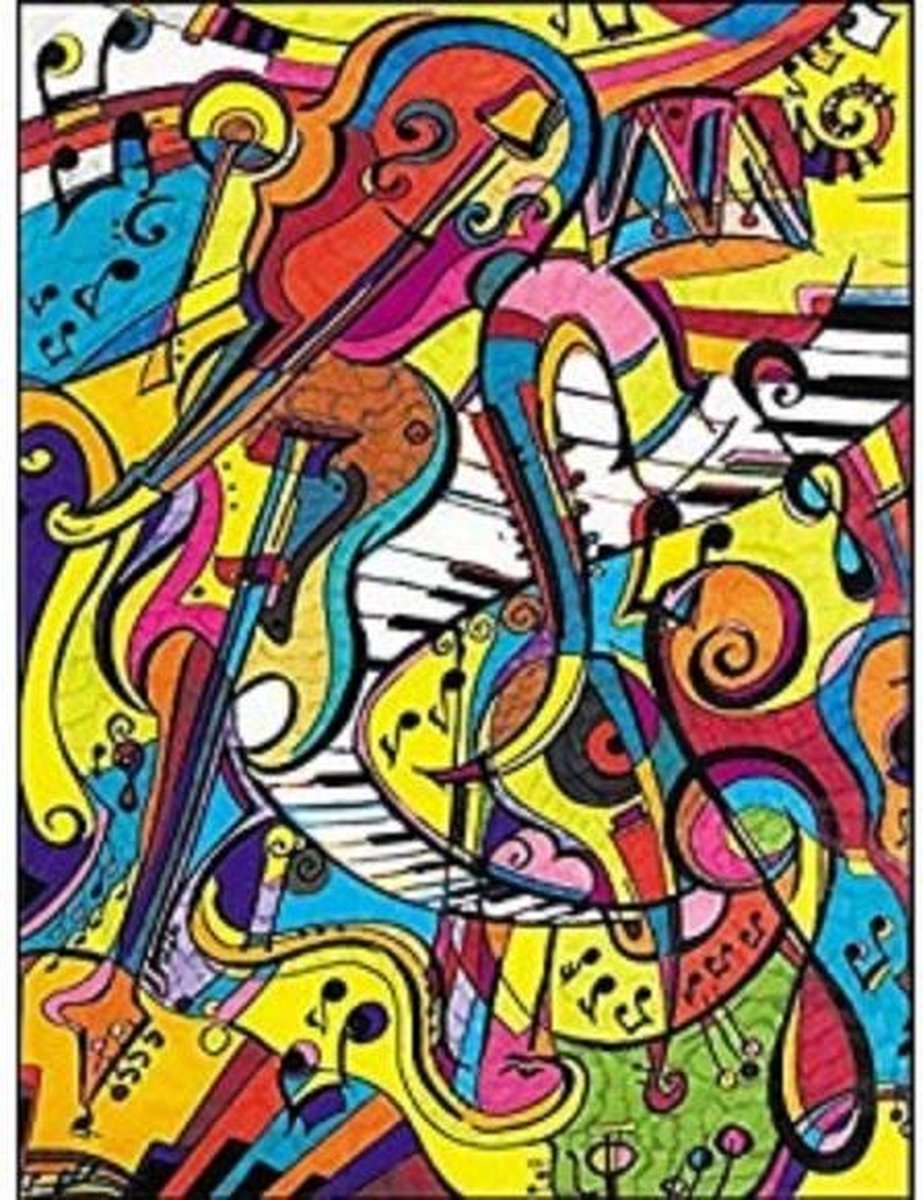 Tataruga Musica, Tekeningenmap, A4, Karton, Zwart, Wit, Fluweel, Liggend