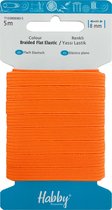 Habby elastiek 8mm | Plat gevlochten | Oranje | 5 meter | Hobby - Knutselen - Naai elastiek