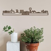 Skyline Assen notenhout - 60cm- City Shapes wanddecoratie
