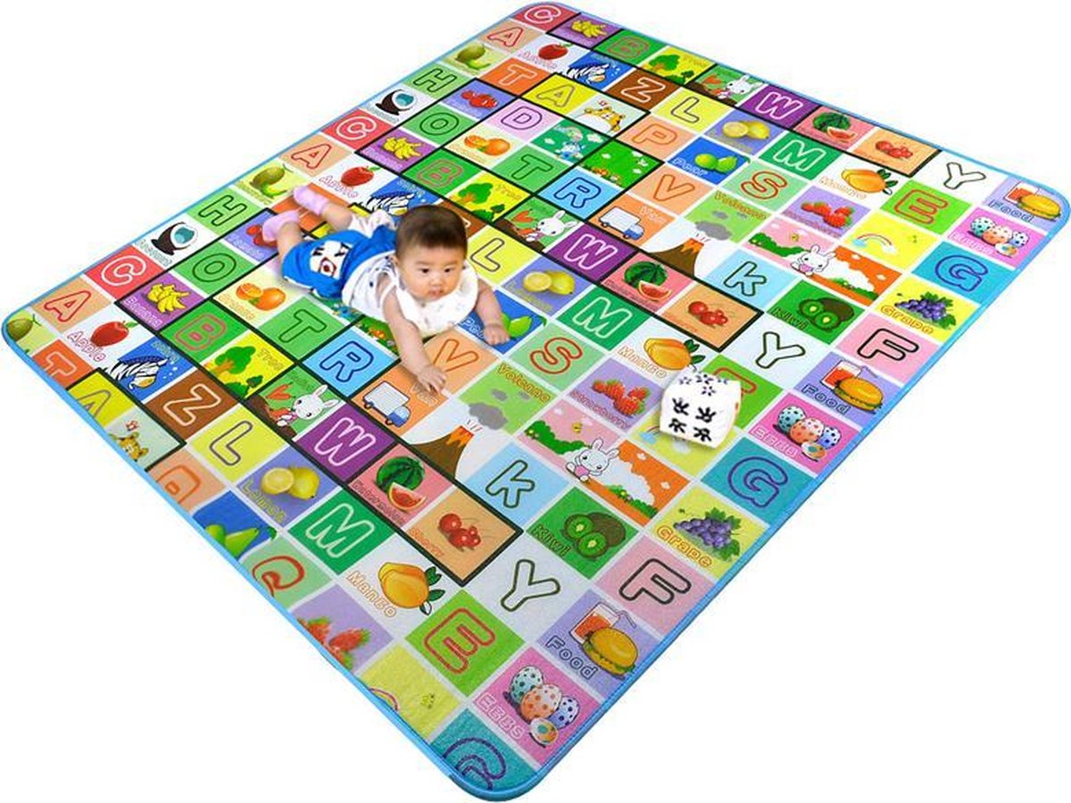 Maboshi Speelmat - Kinderspeelmat - Babygymmat - Babyspeelmat - Zachte kruipmat - Met vrolijke dieren- en letterpatronen - Gemaakt van PE-schuim - Dubbelzijdig opvouwbaar - 180x200 cm - Inclusief opbergtas - Veilig en zacht - Vochtbestendig - Cadeau — afbeelding 4