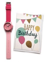 Verjaardag Horloge 16 jaar - Happy Birthday Watch  + Wenskaart Happy Birthday