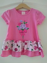 Meisjes t-shirt Madelief gebloemd roze 80/86