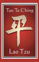 Boekomslag Tao Te Ching van Lao Tzu met een gouden Chinese letter op een rode achtergrond.