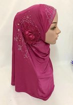 Hoofddoek - Gemakkelijk om/af te doen - Hijab Hoofddoek - Hoofddoek Dames - Abaya - Met Parels - Sjaal Dames - Kleding Dames - Ramadan gift - Moederdag Cadeautje - Rose