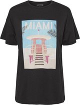 Noisy may T-shirt Nmwendy S/s Poolside Top Bg 27016152 Black/miami Beach Dames Maat - S