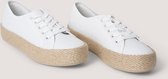 NA-KD Jute Sole Vrouwen Sneakers - White - Maat 41