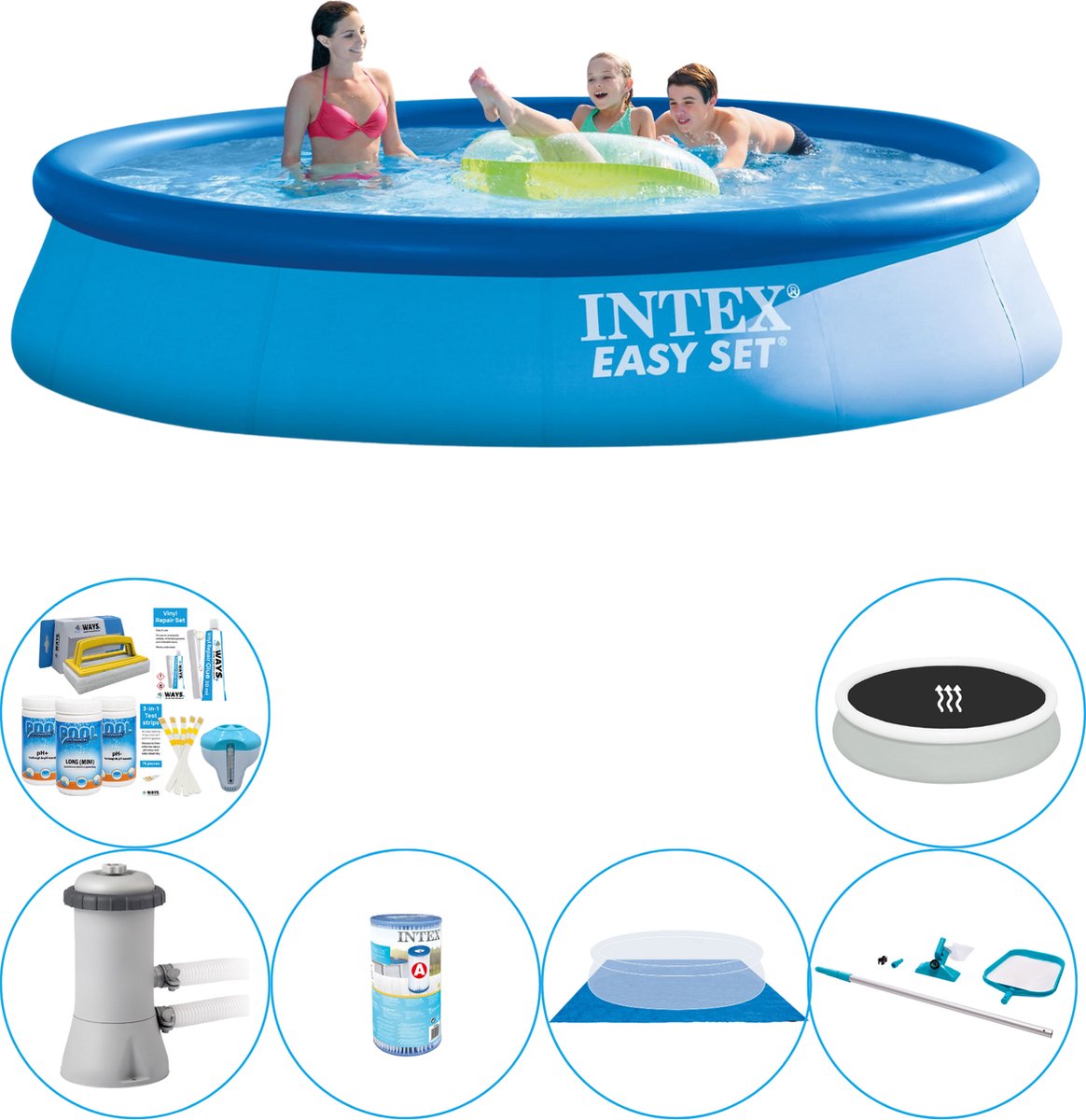 Easy Set Rond 396x84 cm - Zwembad Combinatie Deal