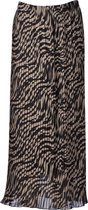 Dames plisse rok zebra donker creme lang | Maat Onze size (XS-XL)