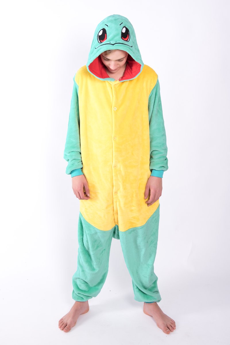 KIMU® Onesie Schildpad Pak - Maat L-XL - Schildpadpak Kostuum Groen Geel - Huispak Pyjama Jumpsuit Dames Heren Fleece Overall Festival