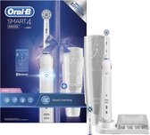 Bol.com Oral-B Smart 4 4500S - Wit - Elektrische Tandenborstel + Reisetui - 1 Handvat en 2 Opzetborstels aanbieding