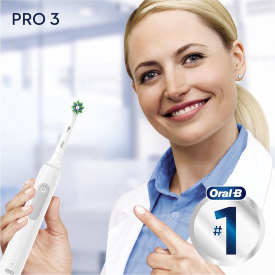 Oral-B Pro 3 3000 - Wit - Elektrische Tandenborstel - Ontworpen Door Braun - 1 Handvat en 1 opzetborstel - Oral B