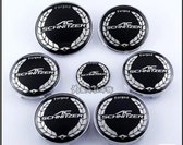 BMW set 7x Zwart AC SCHNITZER Logo Emblemen