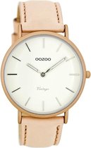 OOZOO Vintage C7737 - Horloge - Leer - Roze - 40 mm
