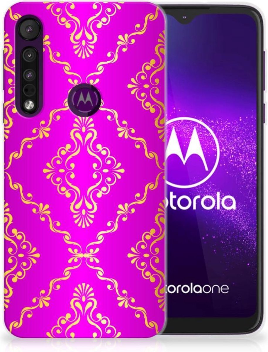 Siliconen Hoesje Motorola One Macro Barok Roze