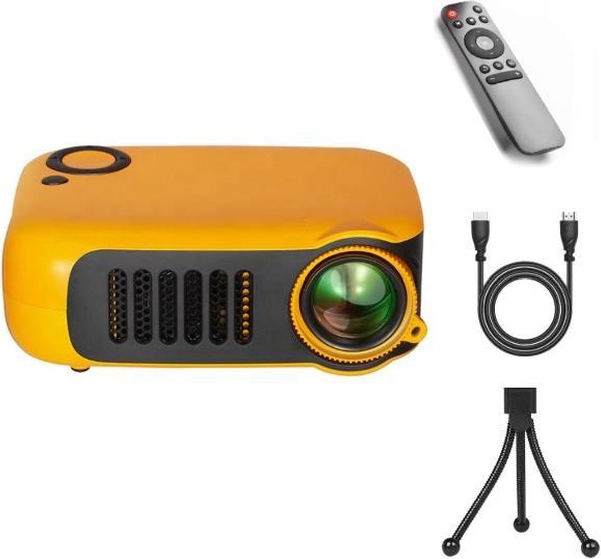 Upgrade Mini Beamer - Mini Beamer Projector - Pocket Beamer A2000 - Inclusief HDMI kabel - Draagbaar - Oranje - Merkloos