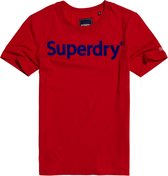 Superdry Reg Flock Entry  T-shirt - Maat S  - Vrouwen - rood/blauw