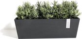 Ecopots Bruges 45 - Dark Grey - 45 x 17,7 x H17 cm - Rechthoekige donkergrijze bloempot / plantenbak
