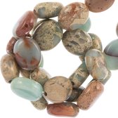 Perles de jaspe Aqua Terra (10 x 8 x 4,5 mm) 40 pièces