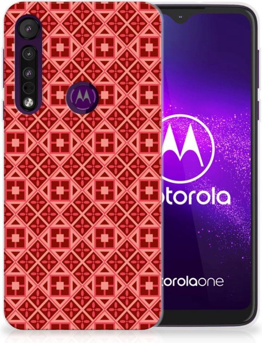 Motorola One Macro TPU bumper Batik Rood